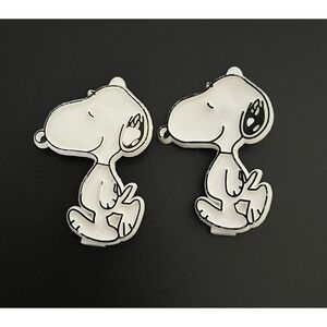 Vintage1950's Peanuts SNOOPY Plastic Barrettes Hair Clips 1 Pair ~ Collectible